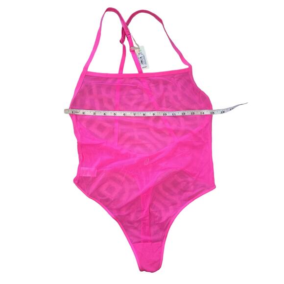 Aerie SMOOTHEZ Mesh Bodysuit pink infusion size XLarge NWT - Picture 4 of 5